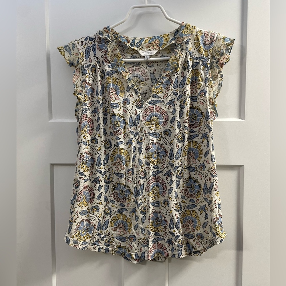Lucky Brand Sleeveless Floral Blouse